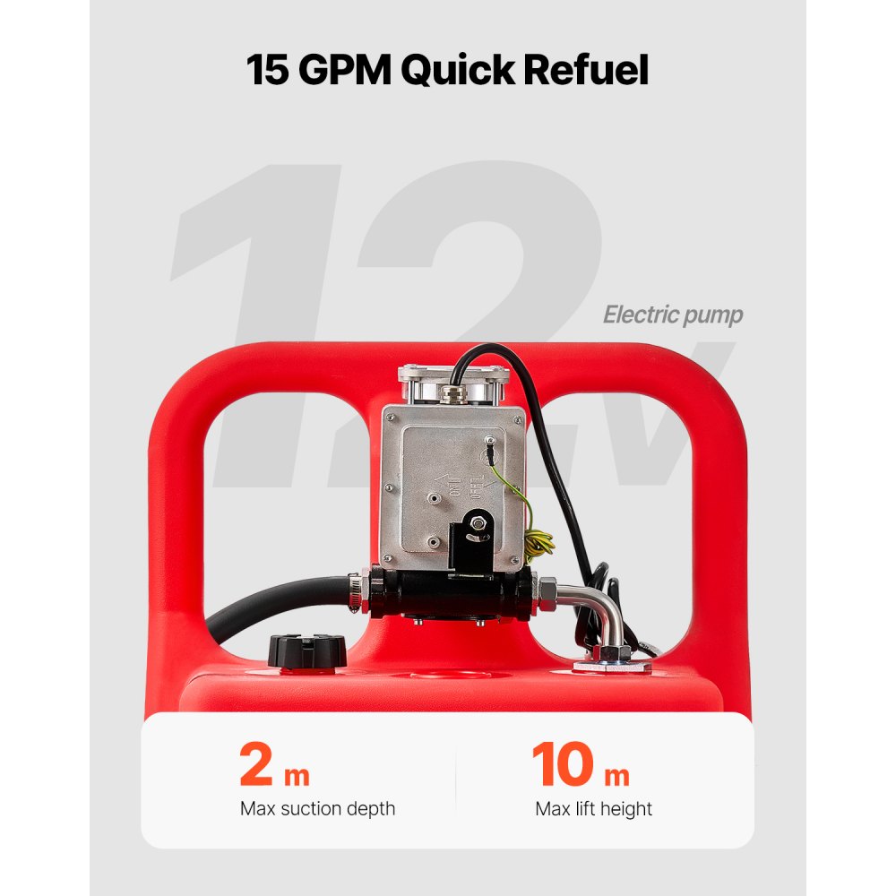 VEVOR Fuel Caddy, 32 γαλόνια, Φορητή δεξαμενή καυσίμου με ηλεκτρική αντλία μεταφοράς καυσίμου 12V DC 15 GPM, εύκαμπτος σωλήνας παροχής 13 ποδιών και χειροκίνητο ακροφύσιο από κράμα αλουμινίου, βενζινοκίνητο Caddy για μηχανοκίνητα σκάφη, ATV, ντίζελ και βενζίνη VEVOR Fuel Caddy, 32 γαλόνια, Φορητή δεξαμενή καυσίμου με ηλεκτρική αντλία μεταφοράς καυσίμου 12V DC 15 GPM, εύκαμπτος σωλήνας παροχής 13 ποδιών και χειροκίνητο ακροφύσιο από κράμα αλουμινίου, βενζινοκίνητο Caddy για μηχανοκίνητα σκάφη, ATV, ντίζελ και βενζίνη