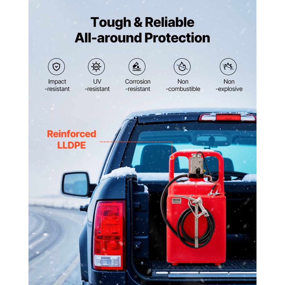 VEVOR Fuel Caddy, 32 γαλόνια, Φορητή δεξαμενή καυσίμου με ηλεκτρική αντλία μεταφοράς καυσίμου 12V DC 15 GPM, εύκαμπτος σωλήνας παροχής 13 ποδιών και χειροκίνητο ακροφύσιο από κράμα αλουμινίου, βενζινοκίνητο Caddy για μηχανοκίνητα σκάφη, ATV, ντίζελ και βενζίνη VEVOR Fuel Caddy, 32 γαλόνια, Φορητή δεξαμενή καυσίμου με ηλεκτρική αντλία μεταφοράς καυσίμου 12V DC 15 GPM, εύκαμπτος σωλήνας παροχής 13 ποδιών και χειροκίνητο ακροφύσιο από κράμα αλουμινίου, βενζινοκίνητο Caddy για μηχανοκίνητα σκάφη, ATV, ντίζελ και βενζίνη