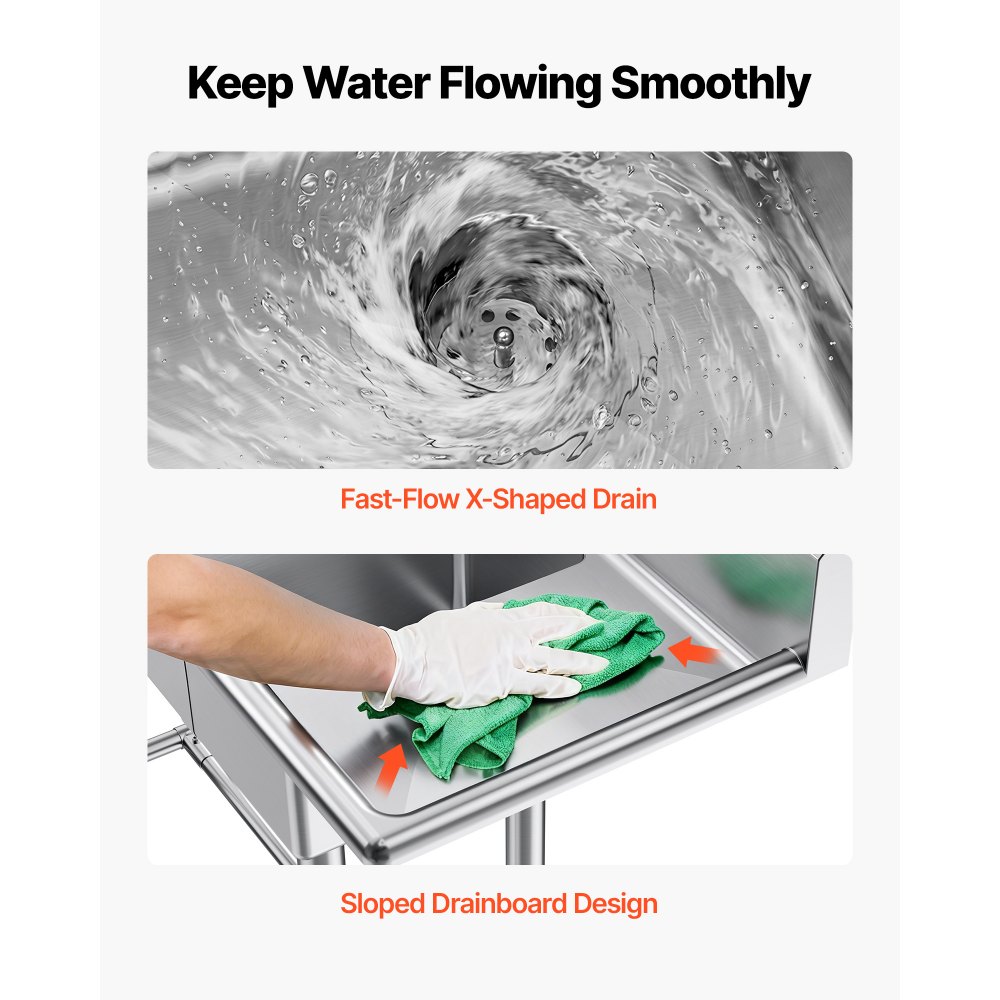 Νιπτήρας VEVOR 3 θέσεων, από ανοξείδωτο ατσάλι 18-Gauge 304, μέγεθος λεκάνης 356x400x279 mm, επαγγελματικός νεροχύτης προετοιμασίας και βοηθητικής κουζίνας 3 θέσεων με 2 σανίδες αποστράγγισης και πλακάκι πλάτης για εστιατόριο, φορτηγό τροφίμων και οικιακή χρήση Νιπτήρας VEVOR 3 θέσεων, από ανοξείδωτο ατσάλι 18-Gauge 304, μέγεθος λεκάνης 356x400x279 mm, επαγγελματικός νεροχύτης προετοιμασίας και βοηθητικής κουζίνας 3 θέσεων με 2 σανίδες αποστράγγισης και πλακάκι πλάτης για εστιατόριο, φορτηγό τροφίμων και οικιακή χρήση