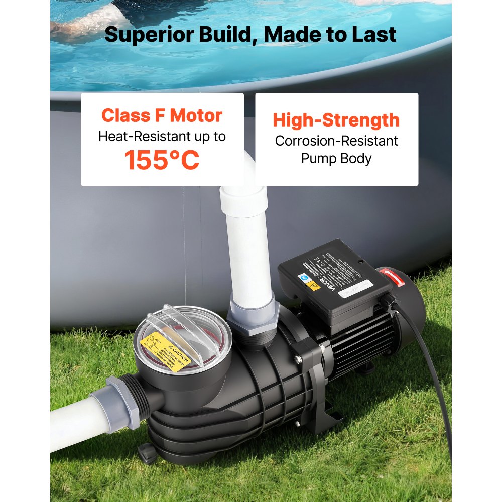 Αντλία πισίνας VEVOR Υπέργεια, 180W, Μέγιστη ροή 10.800 L/H, Μονή ταχύτητα, AC 220-240V, 2850 RPM, Μέγιστη ανύψωση κεφαλής 8 m, με καλάθι φίλτρου και καπάκι, για υπέργειες πισίνες, υδρομασάζ και σπα Αντλία πισίνας VEVOR Υπέργεια, 180W, Μέγιστη ροή 10.800 L/H, Μονή ταχύτητα, AC 220-240V, 2850 RPM, Μέγιστη ανύψωση κεφαλής 8 m, με καλάθι φίλτρου και καπάκι, για υπέργειες πισίνες, υδρομασάζ και σπα