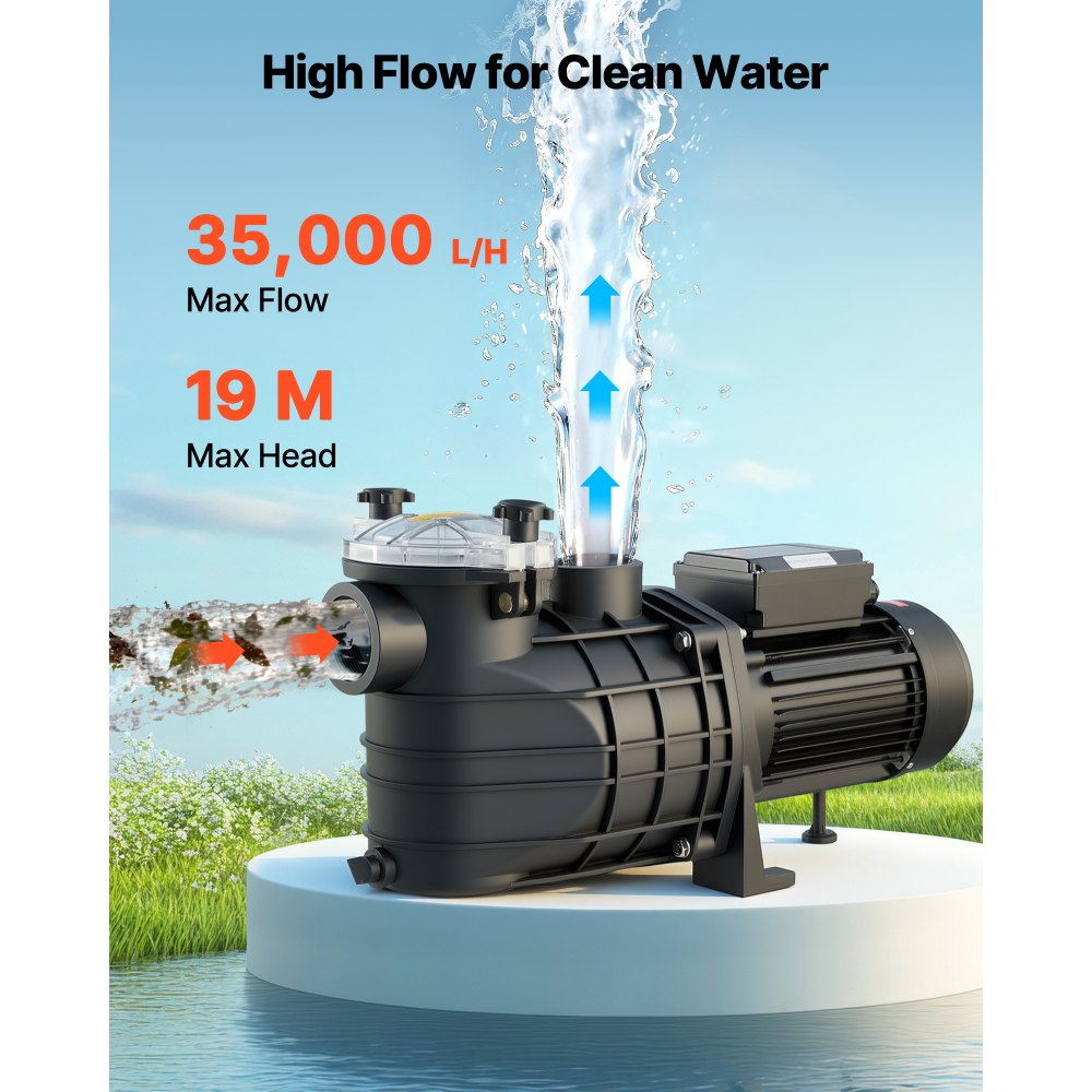 Αντλία πισίνας VEVOR, 3000W, μέγιστη ροή 35.000 L/H, αντλία πισίνας μονής ταχύτητας, AC 220-240V, 2860 σ.α.λ., μέγιστη μανομετρική βαλβίδα 19 m, με χρονοδιακόπτη 24 ωρών και καλάθι φίλτρου, για υπέργειες και εντοιχισμένες πισίνες, υδρομασάζ, σπα Αντλία πισίνας VEVOR, 3000W, μέγιστη ροή 35.000 L/H, αντλία πισίνας μονής ταχύτητας, AC 220-240V, 2860 σ.α.λ., μέγιστη μανομετρική βαλβίδα 19 m, με χρονοδιακόπτη 24 ωρών και καλάθι φίλτρου, για υπέργειες και εντοιχισμένες πισίνες, υδρομασάζ, σπα