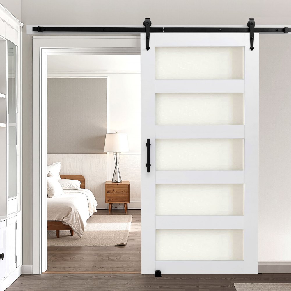 Συρόμενη Πόρτα Αχυρώνα VEVOR, 1067 x 2134mm, Πάνελ και Γυαλί Υψηλής Αντοχής από MDF, Πόρτα Αχυρώνα με Κιτ Μηχανισμών, Αδιάβροχη Επιφάνεια PVC, Εύκολη Εγκατάσταση, Πλαίσιο H, Ομαλά και Αθόρυβα Συρόμενη για Σαλόνι Συρόμενη Πόρτα Αχυρώνα VEVOR, 1067 x 2134mm, Πάνελ και Γυαλί Υψηλής Αντοχής από MDF, Πόρτα Αχυρώνα με Κιτ Μηχανισμών, Αδιάβροχη Επιφάνεια PVC, Εύκολη Εγκατάσταση, Πλαίσιο H, Ομαλά και Αθόρυβα Συρόμενη για Σαλόνι