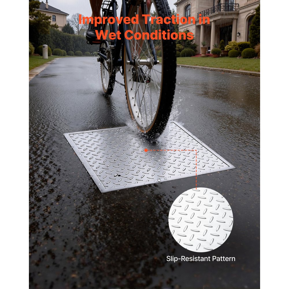 Κάλυμμα φρεατίου VEVOR με πλαίσιο, τετράγωνο καπάκι βόθρου 500 x 500 mm με βάση, ανθεκτικό στην ολίσθηση κάλυμμα πρόσβασης επιθεώρησης καναλιού αποστράγγισης από ανθρακούχο χάλυβα βαρέως τύπου για πεζοδρόμια, κήπους Κάλυμμα φρεατίου VEVOR με πλαίσιο, τετράγωνο καπάκι βόθρου 500 x 500 mm με βάση, ανθεκτικό στην ολίσθηση κάλυμμα πρόσβασης επιθεώρησης καναλιού αποστράγγισης από ανθρακούχο χάλυβα βαρέως τύπου για πεζοδρόμια, κήπους