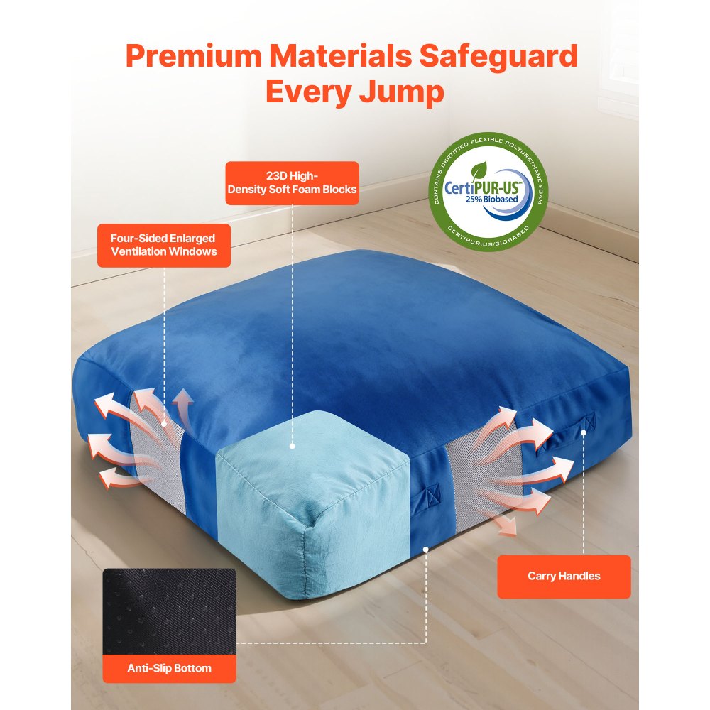 VEVOR Crash Pad, Παιδικό μαξιλάρι αισθήσεων 1500 x 1500 mm με μπλοκ αφρού και πλενόμενο κάλυμμα, Γιγαντιαίο μαξιλάρι μεγάλης ζώνης προσγείωσης από μαλακό αφρό, Εξοπλισμός αισθητηριακού δωματίου για παιδιά που πηδούν, χαλαρώνουν, παίζουν VEVOR Crash Pad, Παιδικό μαξιλάρι αισθήσεων 1500 x 1500 mm με μπλοκ αφρού και πλενόμενο κάλυμμα, Γιγαντιαίο μαξιλάρι μεγάλης ζώνης προσγείωσης από μαλακό αφρό, Εξοπλισμός αισθητηριακού δωματίου για παιδιά που πηδούν, χαλαρώνουν, παίζουν