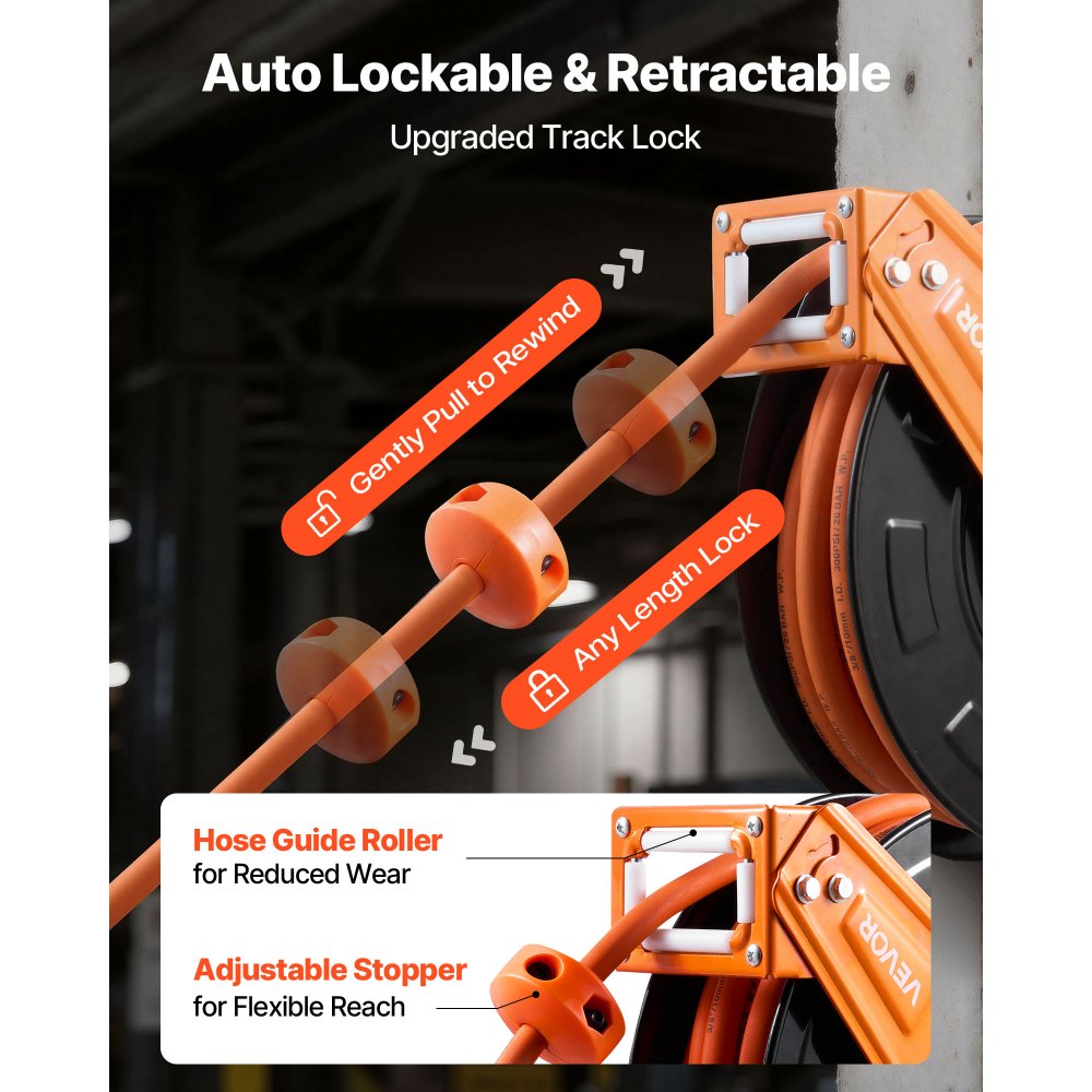 Ανασυρόμενο καρούλι λάστιχου αέρα VEVOR, λαστιχένιος λάστιχος αέρα 15m x 9,5mm μέγιστο 300PSI, καρούλι λάστιχων αεροσυμπιεστή με αυτόματη επανατύλιξη με είσοδο 1m, περιστρεφόμενη 180° τοποθέτηση σε οροφή/τοίχο για συνεργεία γκαράζ Ανασυρόμενο καρούλι λάστιχου αέρα VEVOR, λαστιχένιος λάστιχος αέρα 15m x 9,5mm μέγιστο 300PSI, καρούλι λάστιχων αεροσυμπιεστή με αυτόματη επανατύλιξη με είσοδο 1m, περιστρεφόμενη 180° τοποθέτηση σε οροφή/τοίχο για συνεργεία γκαράζ