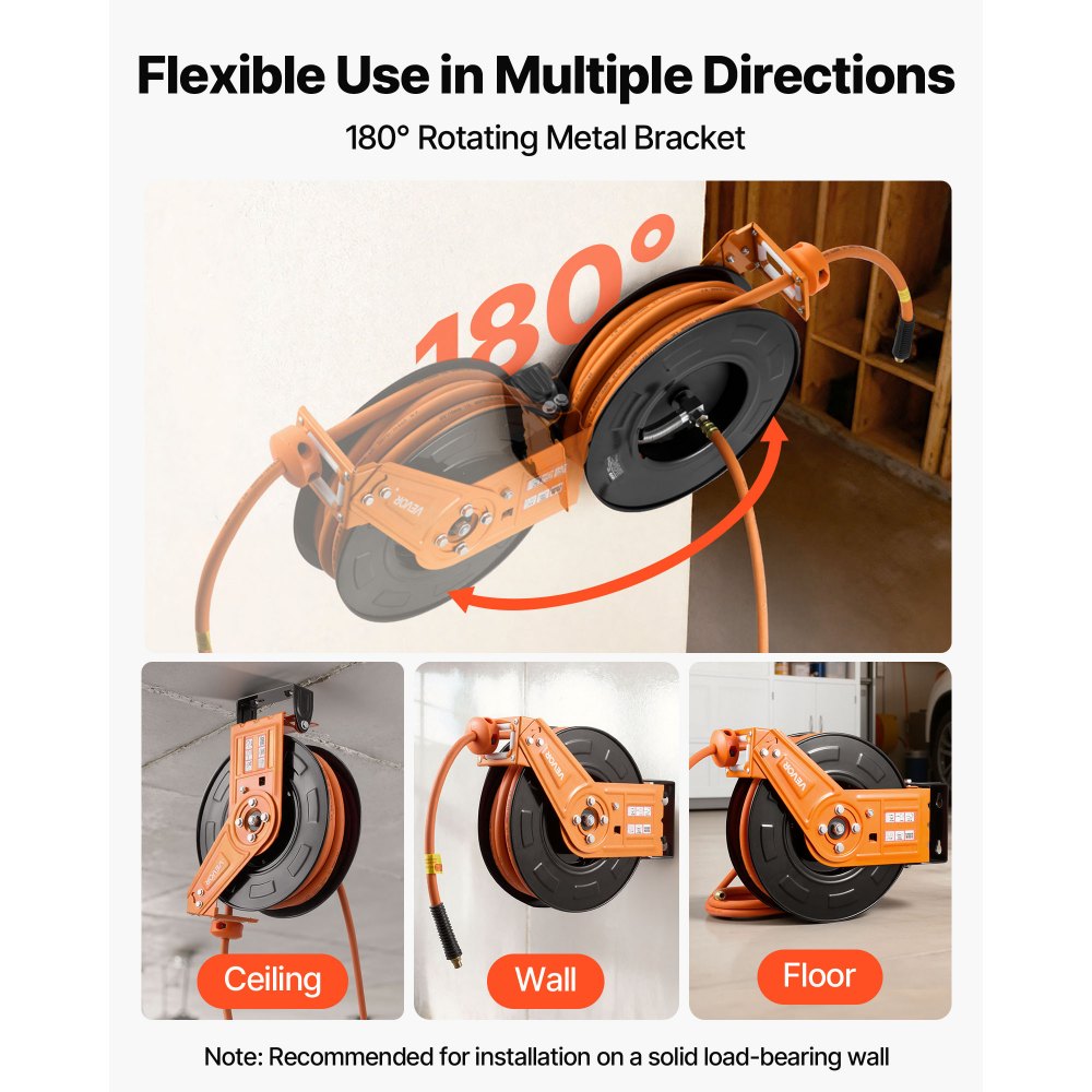 Ανασυρόμενο καρούλι λάστιχου αέρα VEVOR, λαστιχένιος λάστιχος αέρα 15m x 9,5mm μέγιστο 300PSI, καρούλι λάστιχων αεροσυμπιεστή με αυτόματη επανατύλιξη με είσοδο 1m, περιστρεφόμενη 180° τοποθέτηση σε οροφή/τοίχο για συνεργεία γκαράζ Ανασυρόμενο καρούλι λάστιχου αέρα VEVOR, λαστιχένιος λάστιχος αέρα 15m x 9,5mm μέγιστο 300PSI, καρούλι λάστιχων αεροσυμπιεστή με αυτόματη επανατύλιξη με είσοδο 1m, περιστρεφόμενη 180° τοποθέτηση σε οροφή/τοίχο για συνεργεία γκαράζ