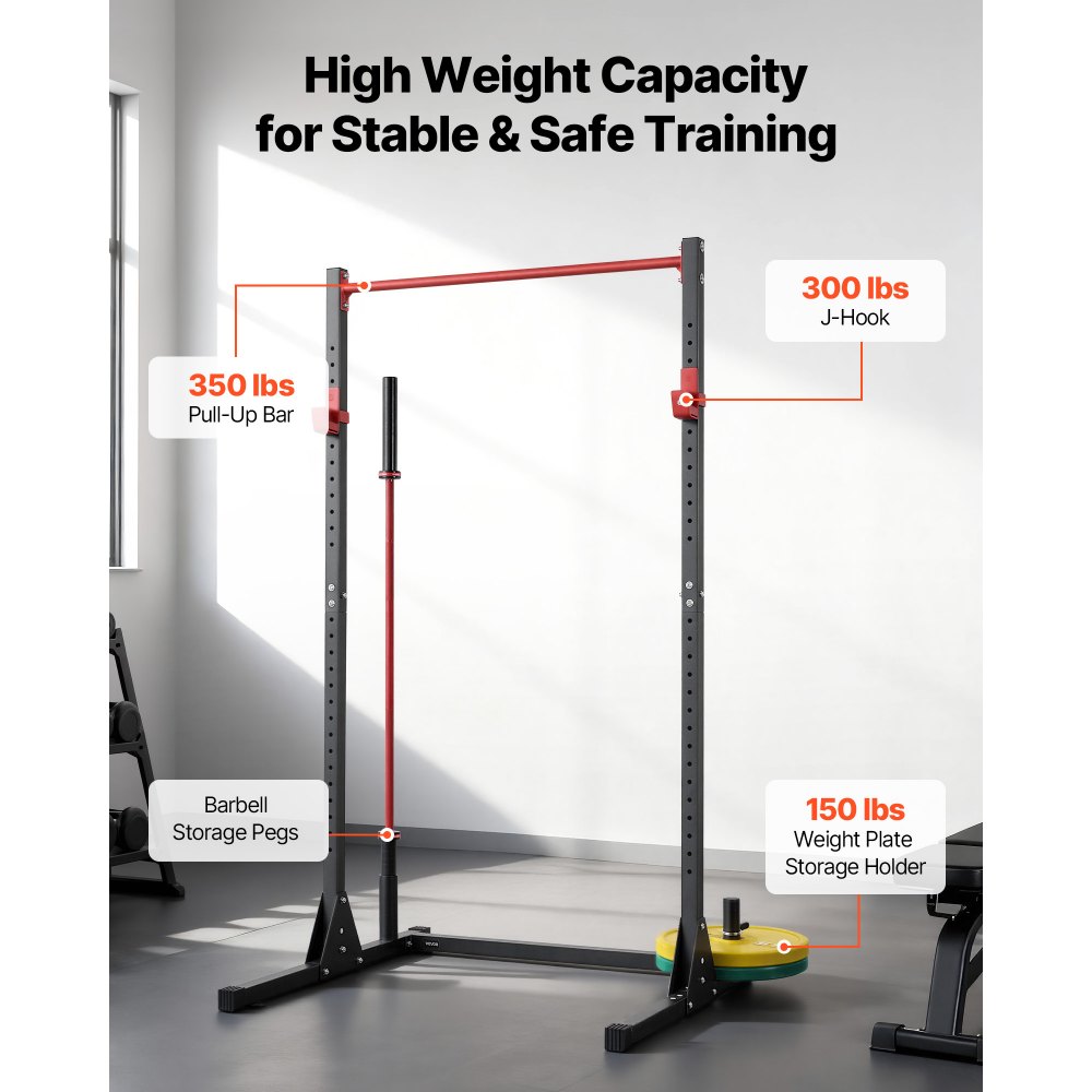 VEVOR Power Cage Squat Rack, Πολυλειτουργικός εξοπλισμός πιέσεων πάγκου Power Rack με ρυθμιζόμενα J-Hooks 28 επιπέδων, Γυμναστήριο ενδυνάμωσης για προπόνηση στο σπίτι για καθίσματα με μπάρα, έλξεις, άρση βαρών VEVOR Power Cage Squat Rack, Πολυλειτουργικός εξοπλισμός πιέσεων πάγκου Power Rack με ρυθμιζόμενα J-Hooks 28 επιπέδων, Γυμναστήριο ενδυνάμωσης για προπόνηση στο σπίτι για καθίσματα με μπάρα, έλξεις, άρση βαρών