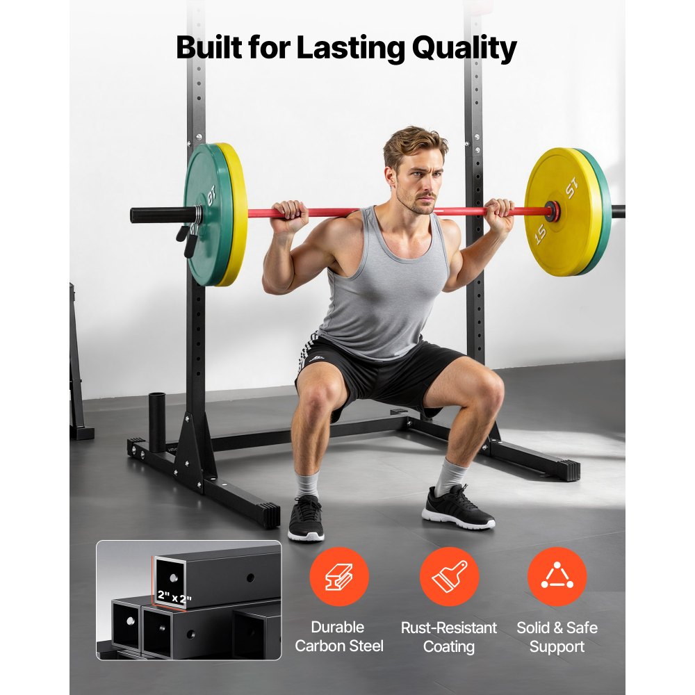 VEVOR Power Cage Squat Rack, Πολυλειτουργικός εξοπλισμός πιέσεων πάγκου Power Rack με ρυθμιζόμενα J-Hooks 28 επιπέδων, Γυμναστήριο ενδυνάμωσης για προπόνηση στο σπίτι για καθίσματα με μπάρα, έλξεις, άρση βαρών VEVOR Power Cage Squat Rack, Πολυλειτουργικός εξοπλισμός πιέσεων πάγκου Power Rack με ρυθμιζόμενα J-Hooks 28 επιπέδων, Γυμναστήριο ενδυνάμωσης για προπόνηση στο σπίτι για καθίσματα με μπάρα, έλξεις, άρση βαρών