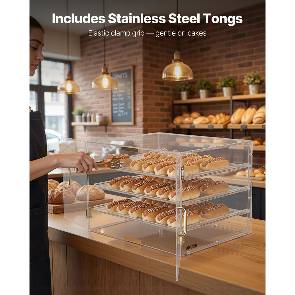 Βιτρίνα αρτοποιίας VEVOR, 4-επίπεδη επαγγελματική βιτρίνα ζαχαροπλαστικής για τον πάγκο εργασίας, διαφανές ακρυλικό κουτί ψωμιού για την κουζίνα, ντουλάπι κέικ για πάρτι με μαγνητική πίσω πόρτα για ντόνατ μπισκότων και επιδόρπιο, 570x455x405 mm Βιτρίνα αρτοποιίας VEVOR, 4-επίπεδη επαγγελματική βιτρίνα ζαχαροπλαστικής για τον πάγκο εργασίας, διαφανές ακρυλικό κουτί ψωμιού για την κουζίνα, ντουλάπι κέικ για πάρτι με μαγνητική πίσω πόρτα για ντόνατ μπισκότων και επιδόρπιο, 570x455x405 mm