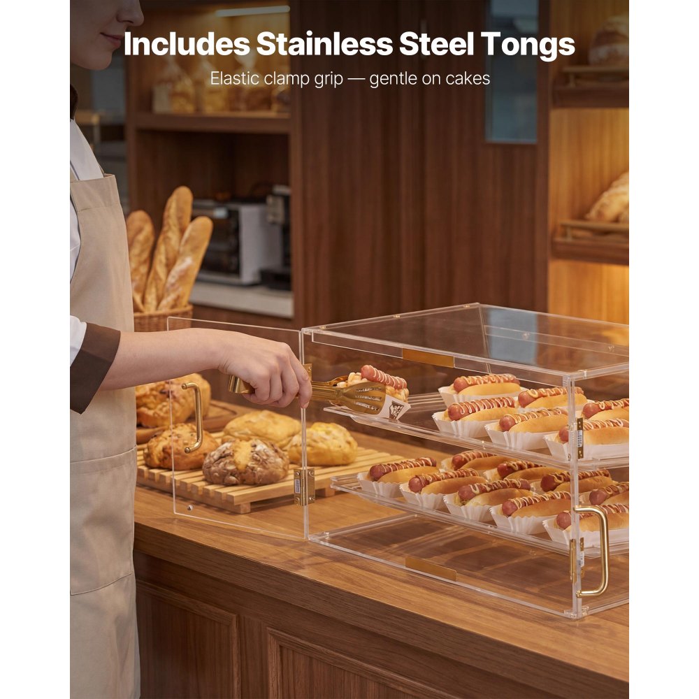 Βιτρίνα αρτοποιίας VEVOR, 2 επιπέδων επαγγελματική βιτρίνα ζαχαροπλαστικής για τον πάγκο εργασίας, διαφανές ακρυλικό κουτί ψωμιού για την κουζίνα, ντουλάπι κέικ για πάρτι με μαγνητική πίσω πόρτα για ντόνατ επιδόρπιο μπισκότων, 526x400x305 mm Βιτρίνα αρτοποιίας VEVOR, 2 επιπέδων επαγγελματική βιτρίνα ζαχαροπλαστικής για τον πάγκο εργασίας, διαφανές ακρυλικό κουτί ψωμιού για την κουζίνα, ντουλάπι κέικ για πάρτι με μαγνητική πίσω πόρτα για ντόνατ επιδόρπιο μπισκότων, 526x400x305 mm