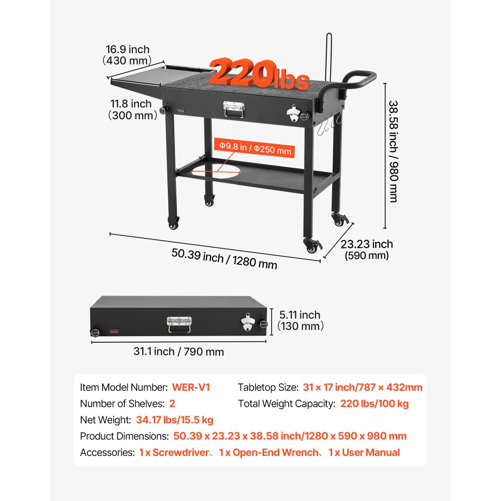 Καρότσι ψησίματος εξωτερικού χώρου VEVOR, τραπέζι ψησίματος 787 x 432 mm, πτυσσόμενο τραπέζι μαγειρέματος εξωτερικού χώρου με θήκη για χαρτομάντιλα, γάντζους, ρόδες, βοηθητικό τραπέζι, τραπέζια προετοιμασίας μπάρμπεκιου για πικνίκ, κουζίνα, αυλή Καρότσι ψησίματος εξωτερικού χώρου VEVOR, τραπέζι ψησίματος 787 x 432 mm, πτυσσόμενο τραπέζι μαγειρέματος εξωτερικού χώρου με θήκη για χαρτομάντιλα, γάντζους, ρόδες, βοηθητικό τραπέζι, τραπέζια προετοιμασίας μπάρμπεκιου για πικνίκ, κουζίνα, αυλή