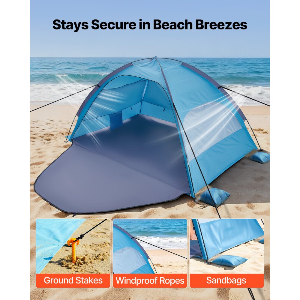Σκηνή παραλίας VEVOR, στέγαστρο ηλίου για 3 άτομα, προστασία UPF 50+, φορητή τέντα ηλίου με τσάντα μεταφοράς και τσέπες για άμμο, ελαφριά και εύκολη εγκατάσταση ομπρέλα παραλίας για κάμπινγκ, ψάρεμα, υπαίθριο πικνίκ Σκηνή παραλίας VEVOR, στέγαστρο ηλίου για 3 άτομα, προστασία UPF 50+, φορητή τέντα ηλίου με τσάντα μεταφοράς και τσέπες για άμμο, ελαφριά και εύκολη εγκατάσταση ομπρέλα παραλίας για κάμπινγκ, ψάρεμα, υπαίθριο πικνίκ