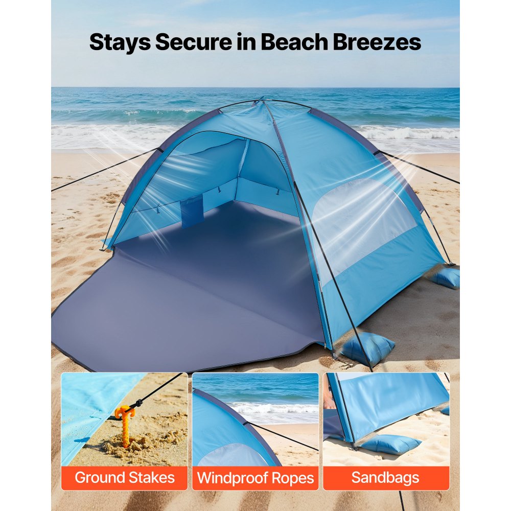 Σκηνή παραλίας VEVOR, στέγαστρο ηλίου για 4 άτομα, προστασία UPF 50+, φορητή τέντα ηλίου με τσάντα μεταφοράς και τσέπες για άμμο, ελαφριά και εύκολη εγκατάσταση ομπρέλα παραλίας για κάμπινγκ, ψάρεμα, υπαίθριο πικνίκ Σκηνή παραλίας VEVOR, στέγαστρο ηλίου για 4 άτομα, προστασία UPF 50+, φορητή τέντα ηλίου με τσάντα μεταφοράς και τσέπες για άμμο, ελαφριά και εύκολη εγκατάσταση ομπρέλα παραλίας για κάμπινγκ, ψάρεμα, υπαίθριο πικνίκ