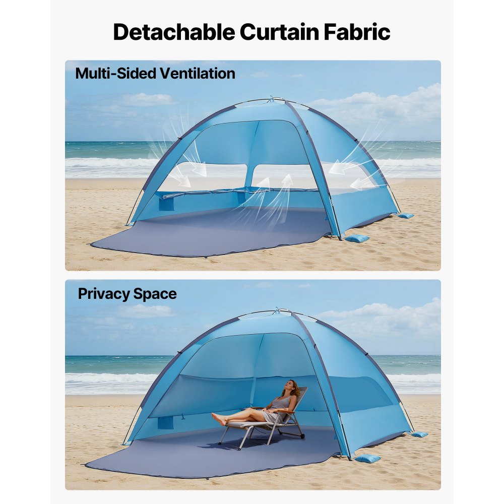 Σκηνή παραλίας VEVOR, στέγαστρο ηλίου για 6 άτομα, προστασία UPF 50+, φορητή τέντα ηλίου με τσάντα μεταφοράς και τσέπες για άμμο, ελαφριά και εύκολη εγκατάσταση ομπρέλα παραλίας για κάμπινγκ, ψάρεμα, υπαίθριο πικνίκ Σκηνή παραλίας VEVOR, στέγαστρο ηλίου για 6 άτομα, προστασία UPF 50+, φορητή τέντα ηλίου με τσάντα μεταφοράς και τσέπες για άμμο, ελαφριά και εύκολη εγκατάσταση ομπρέλα παραλίας για κάμπινγκ, ψάρεμα, υπαίθριο πικνίκ