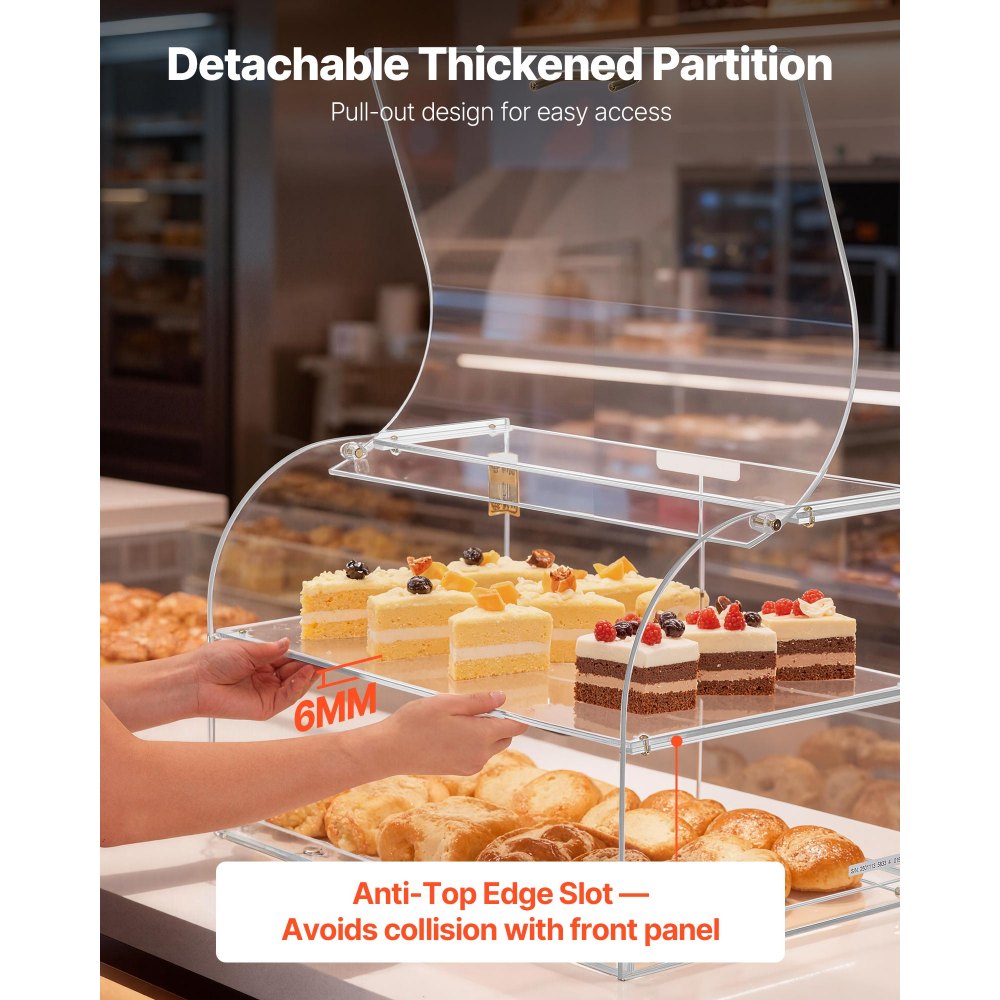 Βιτρίνα αρτοποιίας VEVOR, 2 επιπέδων επαγγελματική βιτρίνα ζαχαροπλαστικής για τον πάγκο εργασίας, διαφανές ακρυλικό κουτί ψωμιού για την κουζίνα, ντουλάπι κέικ για πάρτι με μαγνητική πίσω πόρτα για μπισκότα και επιδόρπιο ντόνατ, 558x355x355 mm Βιτρίνα αρτοποιίας VEVOR, 2 επιπέδων επαγγελματική βιτρίνα ζαχαροπλαστικής για τον πάγκο εργασίας, διαφανές ακρυλικό κουτί ψωμιού για την κουζίνα, ντουλάπι κέικ για πάρτι με μαγνητική πίσω πόρτα για μπισκότα και επιδόρπιο ντόνατ, 558x355x355 mm