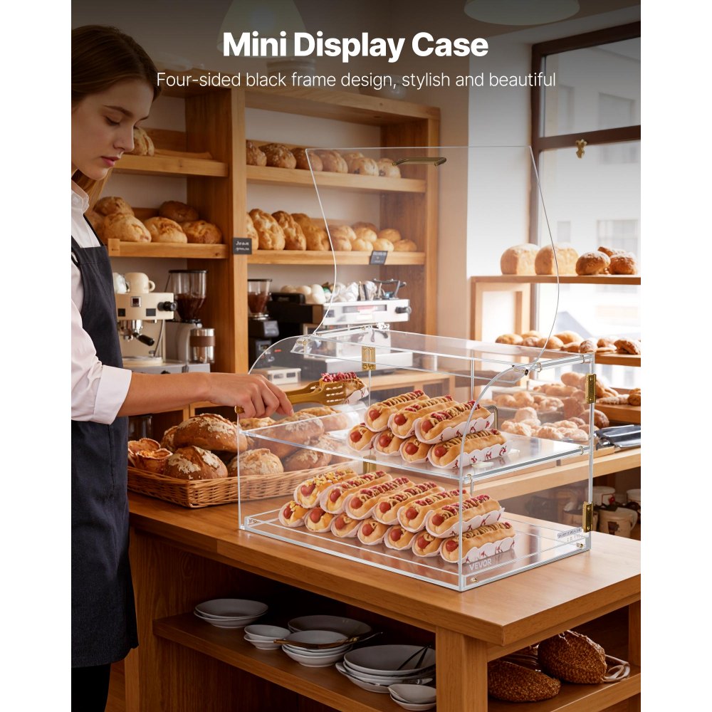 Βιτρίνα αρτοποιίας VEVOR, 2 επιπέδων επαγγελματική βιτρίνα ζαχαροπλαστικής για τον πάγκο εργασίας, διαφανές ακρυλικό κουτί ψωμιού για την κουζίνα, ντουλάπι κέικ για πάρτι με μαγνητική πίσω πόρτα για μπισκότα και επιδόρπιο ντόνατ, 558x355x355 mm Βιτρίνα αρτοποιίας VEVOR, 2 επιπέδων επαγγελματική βιτρίνα ζαχαροπλαστικής για τον πάγκο εργασίας, διαφανές ακρυλικό κουτί ψωμιού για την κουζίνα, ντουλάπι κέικ για πάρτι με μαγνητική πίσω πόρτα για μπισκότα και επιδόρπιο ντόνατ, 558x355x355 mm