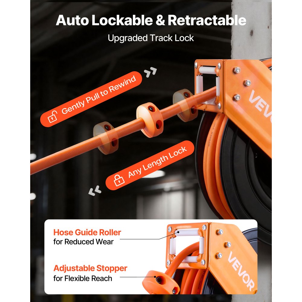 Ανασυρόμενο καρούλι λάστιχου αέρα VEVOR, υβριδικός λάστιχο αέρα 15m x 9,5mm μέγιστο 300PSI, καρούλι λάστιχων αεροσυμπιεστή με αυτόματη επανατύλιξη με είσοδο 1,52 m, περιστρεφόμενη 180° τοποθέτηση σε οροφή/τοίχο για συνεργεία γκαράζ Ανασυρόμενο καρούλι λάστιχου αέρα VEVOR, υβριδικός λάστιχο αέρα 15m x 9,5mm μέγιστο 300PSI, καρούλι λάστιχων αεροσυμπιεστή με αυτόματη επανατύλιξη με είσοδο 1,52 m, περιστρεφόμενη 180° τοποθέτηση σε οροφή/τοίχο για συνεργεία γκαράζ