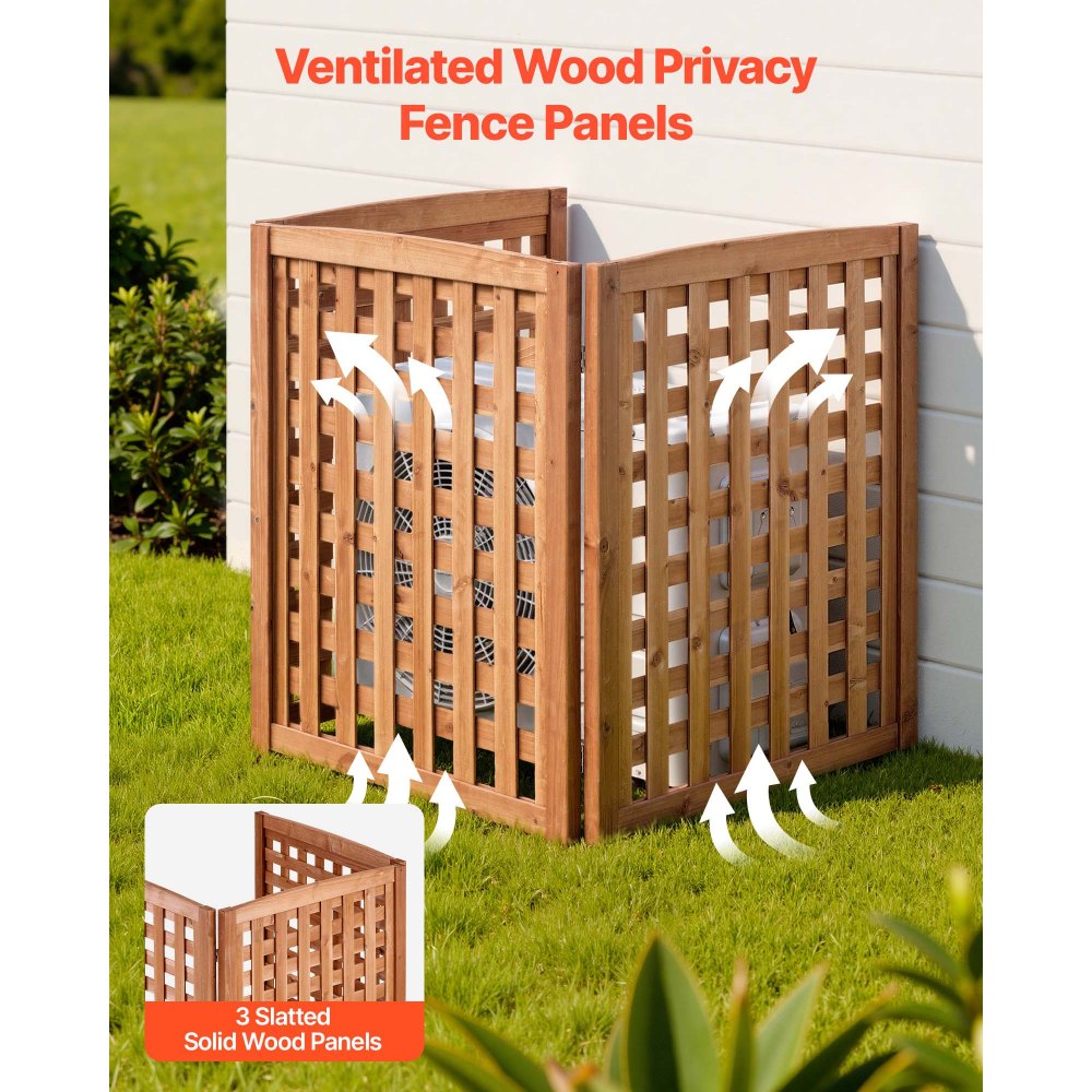 Ξύλινη περίφραξη απορρήτου VEVOR, περίφραξη κλιματιστικού 810 x 960 mm, 3 πάνελ από μασίφ ξύλο εξωτερικού χώρου με ρυθμιζόμενη γωνία, ενισχυμένη με μεντεσέδες δομή, περίφραξη για κάδους απορριμμάτων για κήπο Ξύλινη περίφραξη απορρήτου VEVOR, περίφραξη κλιματιστικού 810 x 960 mm, 3 πάνελ από μασίφ ξύλο εξωτερικού χώρου με ρυθμιζόμενη γωνία, ενισχυμένη με μεντεσέδες δομή, περίφραξη για κάδους απορριμμάτων για κήπο
