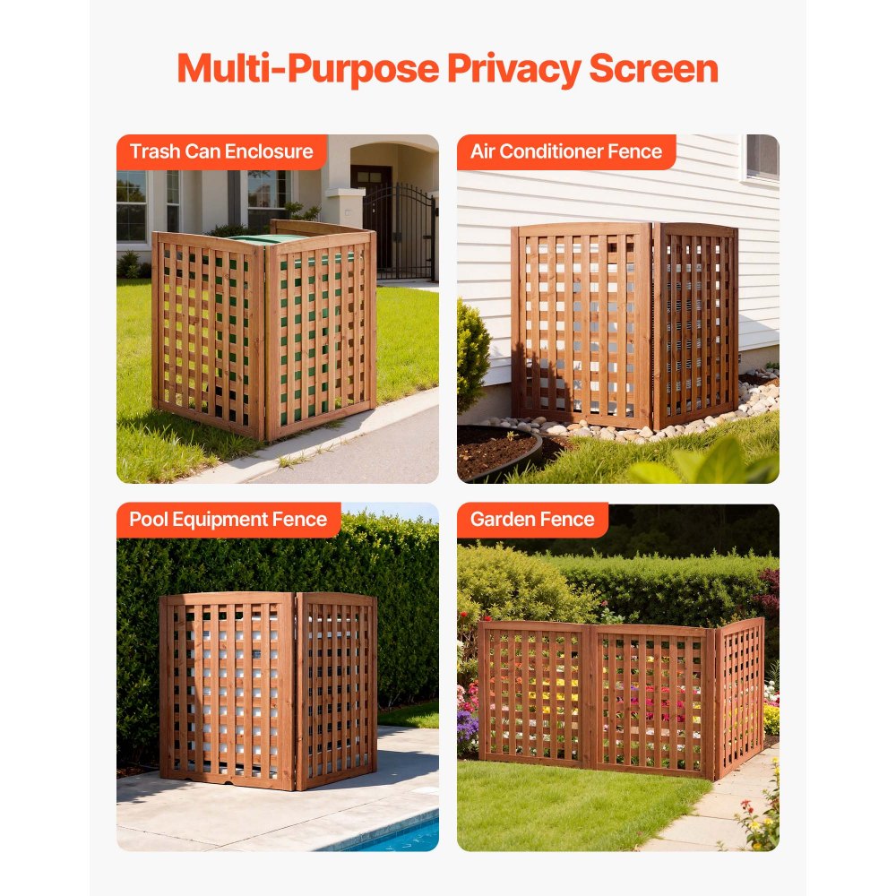 Ξύλινη περίφραξη απορρήτου VEVOR, περίφραξη κλιματιστικού 810 x 960 mm, 3 πάνελ από μασίφ ξύλο εξωτερικού χώρου με ρυθμιζόμενη γωνία, ενισχυμένη με μεντεσέδες δομή, περίφραξη για κάδους απορριμμάτων για κήπο Ξύλινη περίφραξη απορρήτου VEVOR, περίφραξη κλιματιστικού 810 x 960 mm, 3 πάνελ από μασίφ ξύλο εξωτερικού χώρου με ρυθμιζόμενη γωνία, ενισχυμένη με μεντεσέδες δομή, περίφραξη για κάδους απορριμμάτων για κήπο