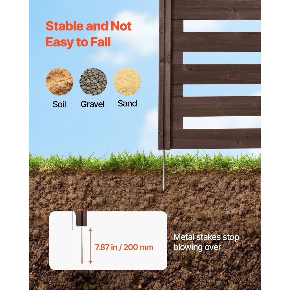 Ξύλινος φράχτης απορρήτου VEVOR, φράχτης κλιματιστικού 1230 x 945 mm, 3 πάνελ μασίφ ξύλινο πλέγμα εξωτερικού χώρου με μεταλλικούς πασσάλους, ατσάλινο πλαίσιο, φράχτες απορριμμάτων κατάλληλοι για κήπο, πισίνα Ξύλινος φράχτης απορρήτου VEVOR, φράχτης κλιματιστικού 1230 x 945 mm, 3 πάνελ μασίφ ξύλινο πλέγμα εξωτερικού χώρου με μεταλλικούς πασσάλους, ατσάλινο πλαίσιο, φράχτες απορριμμάτων κατάλληλοι για κήπο, πισίνα