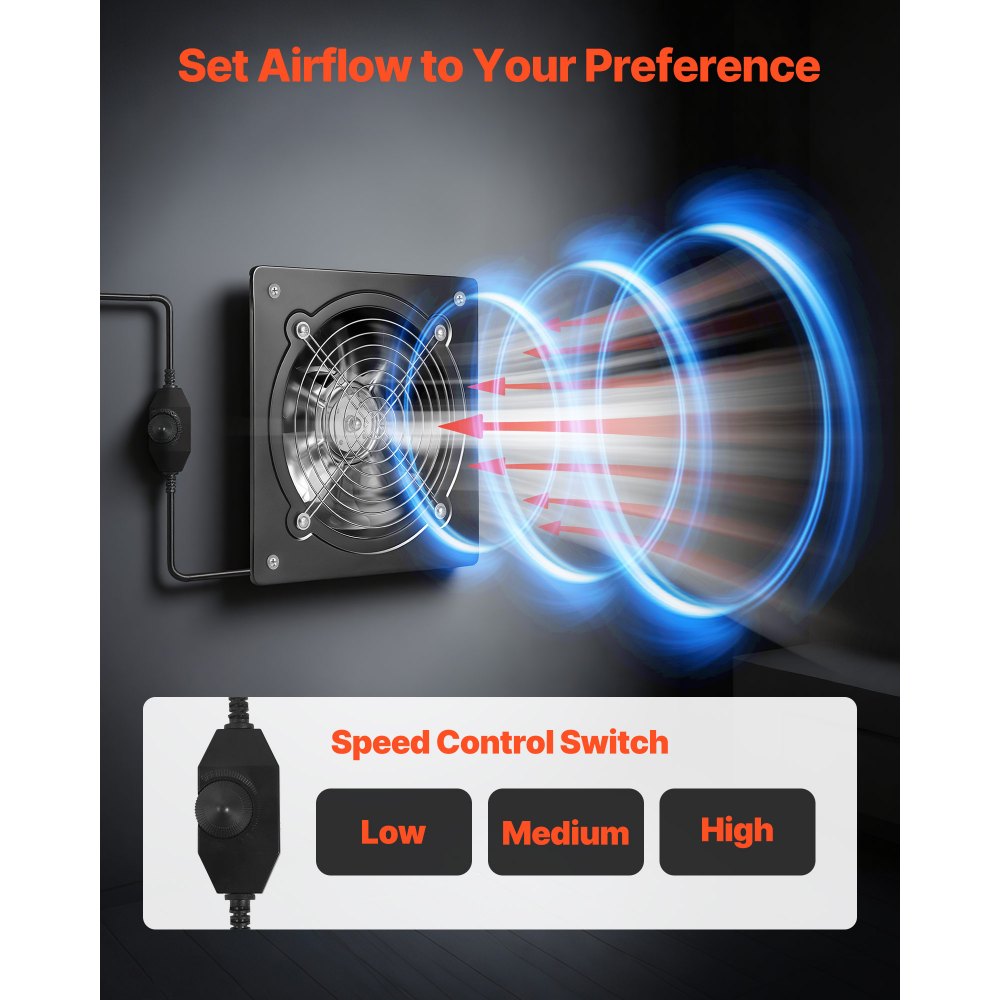 Ανεμιστήρας εξάτμισης VEVOR 20,3 cm, Επιτοίχιος ανεμιστήρας εξαερισμού υψηλής ταχύτητας 576 CFM με έλεγχο ταχύτητας, χαμηλή κατανάλωση, φορητός απορροφητήρας εξαερισμού για σοφίτα, γκαράζ, υπόγειο, εργαστήριο, κουζίνα, κοτέτσι, μαύρο Ανεμιστήρας εξάτμισης VEVOR 20,3 cm, Επιτοίχιος ανεμιστήρας εξαερισμού υψηλής ταχύτητας 576 CFM με έλεγχο ταχύτητας, χαμηλή κατανάλωση, φορητός απορροφητήρας εξαερισμού για σοφίτα, γκαράζ, υπόγειο, εργαστήριο, κουζίνα, κοτέτσι, μαύρο