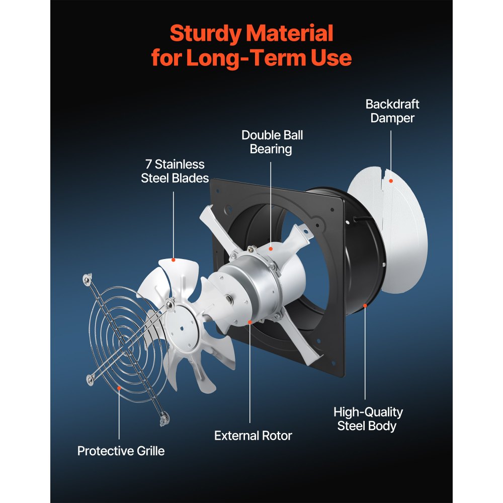 Ανεμιστήρας εξάτμισης VEVOR 20,3 cm, Επιτοίχιος ανεμιστήρας εξαερισμού υψηλής ταχύτητας 576 CFM με έλεγχο ταχύτητας, χαμηλή κατανάλωση, φορητός απορροφητήρας εξαερισμού για σοφίτα, γκαράζ, υπόγειο, εργαστήριο, κουζίνα, κοτέτσι, μαύρο Ανεμιστήρας εξάτμισης VEVOR 20,3 cm, Επιτοίχιος ανεμιστήρας εξαερισμού υψηλής ταχύτητας 576 CFM με έλεγχο ταχύτητας, χαμηλή κατανάλωση, φορητός απορροφητήρας εξαερισμού για σοφίτα, γκαράζ, υπόγειο, εργαστήριο, κουζίνα, κοτέτσι, μαύρο