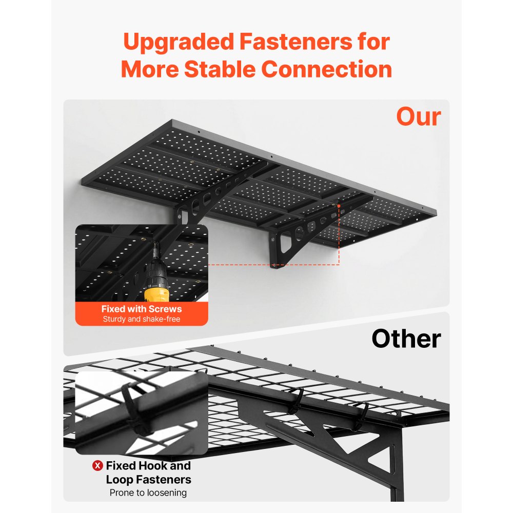 Ράφια τοίχου γκαράζ VEVOR 2 επιπέδων βαρέως τύπου, ατσάλινη μονάδα ραφιών τοίχου 50 x 122 cm, πλωτή μεταλλική βάση αποθήκευσης 500 x 1219 mm ανά ράφι για γκαράζ με συνολική χωρητικότητα βάρους 254 kg, μαύρη Ράφια τοίχου γκαράζ VEVOR 2 επιπέδων βαρέως τύπου, ατσάλινη μονάδα ραφιών τοίχου 50 x 122 cm, πλωτή μεταλλική βάση αποθήκευσης 500 x 1219 mm ανά ράφι για γκαράζ με συνολική χωρητικότητα βάρους 254 kg, μαύρη