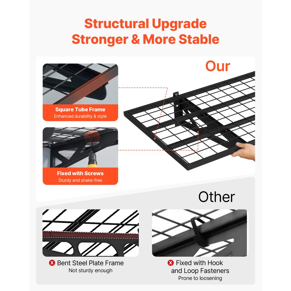 Ράφια τοίχου γκαράζ VEVOR 2 επιπέδων βαρέως τύπου, ατσάλινη μονάδα ραφιών τοίχου 610 x 1219 mm με γάντζους, μεταλλική πλωτή βάση αποθήκευσης 610 x 1219 mm ανά ράφι για γκαράζ, συνολική χωρητικότητα βάρους 227 kg Ράφια τοίχου γκαράζ VEVOR 2 επιπέδων βαρέως τύπου, ατσάλινη μονάδα ραφιών τοίχου 610 x 1219 mm με γάντζους, μεταλλική πλωτή βάση αποθήκευσης 610 x 1219 mm ανά ράφι για γκαράζ, συνολική χωρητικότητα βάρους 227 kg