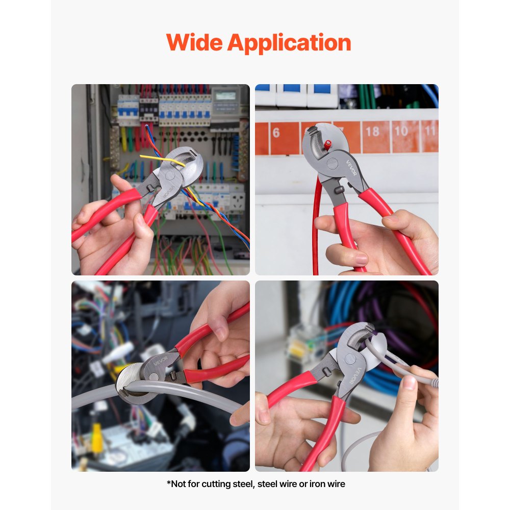 Κόφτης καλωδίων υψηλής μόχλευσης VEVOR, συμπαγής 235 mm, σφυρήλατες λεπίδες και λαβές με επίστρωση PVC, πένσα κοπής καλωδίων βαρέως τύπου για αλουμίνιο 4/0 AWG, μαλακό χαλκό 2/0 AWG και καλώδιο επικοινωνίας 100 ζευγών 24AWG Κόφτης καλωδίων υψηλής μόχλευσης VEVOR, συμπαγής 235 mm, σφυρήλατες λεπίδες και λαβές με επίστρωση PVC, πένσα κοπής καλωδίων βαρέως τύπου για αλουμίνιο 4/0 AWG, μαλακό χαλκό 2/0 AWG και καλώδιο επικοινωνίας 100 ζευγών 24AWG