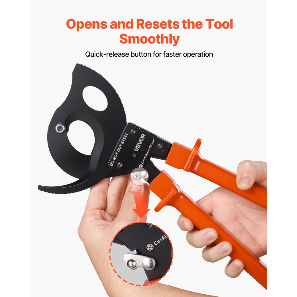 Κόφτης καλωδίων με καστάνια VEVOR, λεπίδες από ελατήριο χάλυβα με λαβές με επίστρωση PVC, κουμπί γρήγορης απελευθέρωσης, κόφτης καλωδίων με καστάνια βαρέως τύπου για κοπή καλωδίων χαλκού και αλουμινίου έως 1000 MCM / 500 mm² Κόφτης καλωδίων με καστάνια VEVOR, λεπίδες από ελατήριο χάλυβα με λαβές με επίστρωση PVC, κουμπί γρήγορης απελευθέρωσης, κόφτης καλωδίων με καστάνια βαρέως τύπου για κοπή καλωδίων χαλκού και αλουμινίου έως 1000 MCM / 500 mm²