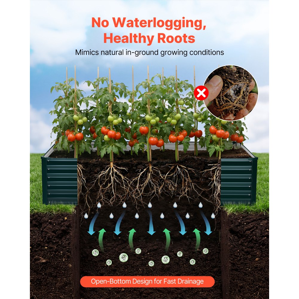 Γαλβανισμένο υπερυψωμένο παρτέρι VEVOR, 2030 x 1020 x 460 mm, Κιτ ορθογώνιας μεταλλικής γλάστρας εξωτερικού χώρου, Ανθεκτικό στη σκουριά υπερυψωμένο κουτί φύτευσης με γάντια, Alu-Zinc, για καλλιέργεια λουλουδιών και λαχανικών, σκούρο πράσινο Γαλβανισμένο υπερυψωμένο παρτέρι VEVOR, 2030 x 1020 x 460 mm, Κιτ ορθογώνιας μεταλλικής γλάστρας εξωτερικού χώρου, Ανθεκτικό στη σκουριά υπερυψωμένο κουτί φύτευσης με γάντια, Alu-Zinc, για καλλιέργεια λουλουδιών και λαχανικών, σκούρο πράσινο