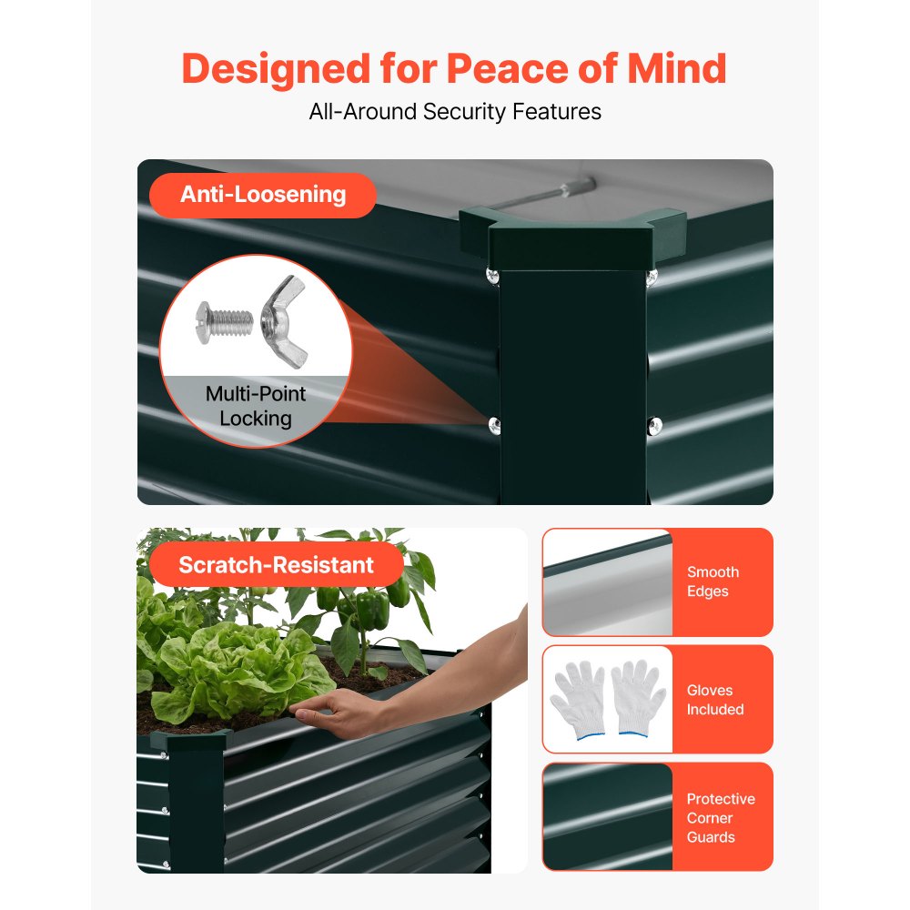 Γαλβανισμένο υπερυψωμένο παρτέρι VEVOR, 2030 x 1020 x 460 mm, Κιτ ορθογώνιας μεταλλικής γλάστρας εξωτερικού χώρου, Ανθεκτικό στη σκουριά υπερυψωμένο κουτί φύτευσης με γάντια, Alu-Zinc, για καλλιέργεια λουλουδιών και λαχανικών, σκούρο πράσινο Γαλβανισμένο υπερυψωμένο παρτέρι VEVOR, 2030 x 1020 x 460 mm, Κιτ ορθογώνιας μεταλλικής γλάστρας εξωτερικού χώρου, Ανθεκτικό στη σκουριά υπερυψωμένο κουτί φύτευσης με γάντια, Alu-Zinc, για καλλιέργεια λουλουδιών και λαχανικών, σκούρο πράσινο