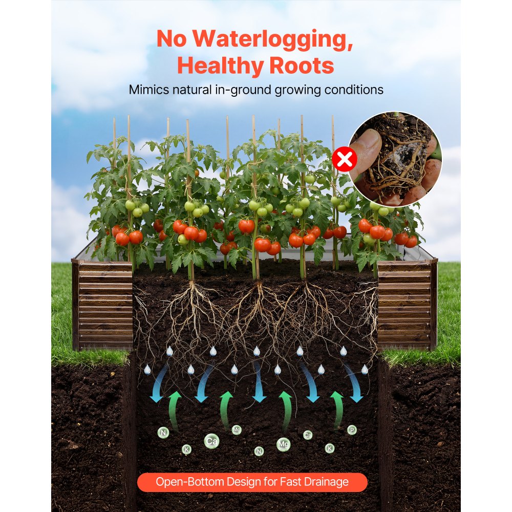 Γαλβανισμένο υπερυψωμένο παρτέρι VEVOR, 240 x 120 x 62 cm, Ορθογώνιο μεταλλικό κουτί γλάστρας εξωτερικού χώρου, Υπερυψωμένο κουτί φύτευσης χωρίς πάτο με γάντια, Alu-Zinc, για καλλιέργεια λουλουδιών και λαχανικών, βαθύ ξύλο Γαλβανισμένο υπερυψωμένο παρτέρι VEVOR, 240 x 120 x 62 cm, Ορθογώνιο μεταλλικό κουτί γλάστρας εξωτερικού χώρου, Υπερυψωμένο κουτί φύτευσης χωρίς πάτο με γάντια, Alu-Zinc, για καλλιέργεια λουλουδιών και λαχανικών, βαθύ ξύλο