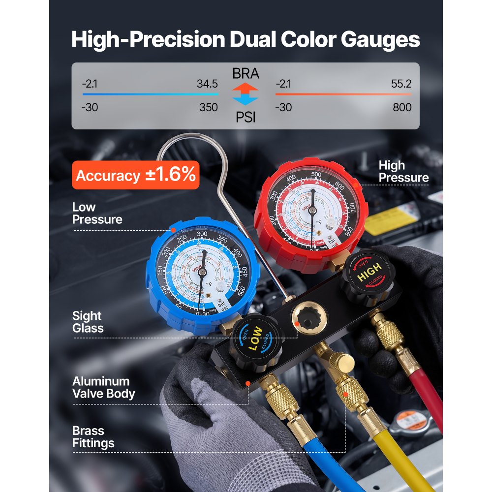 Σετ μετρητών πολλαπλής εισαγωγής AC VEVOR για ψυκτικό R134a R404A R1234yf R22, μετρητής AC 3 κατευθύνσεων με σωλήνες 1,5 m, προσαρμογείς, ταχυσύνδεσμοι, βρύσες για συντήρηση κλιματιστικών αυτοκινήτων, εκκένωση φόρτισης Σετ μετρητών πολλαπλής εισαγωγής AC VEVOR για ψυκτικό R134a R404A R1234yf R22, μετρητής AC 3 κατευθύνσεων με σωλήνες 1,5 m, προσαρμογείς, ταχυσύνδεσμοι, βρύσες για συντήρηση κλιματιστικών αυτοκινήτων, εκκένωση φόρτισης