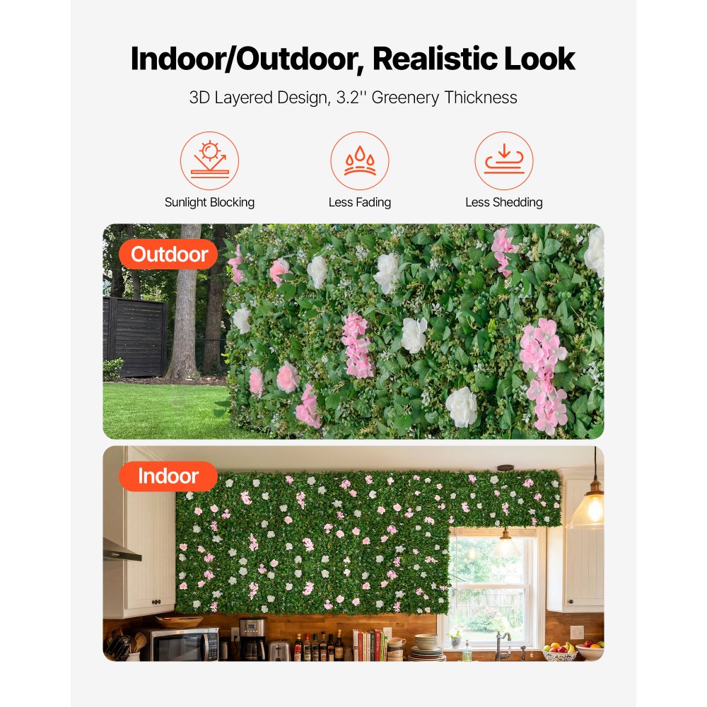 VEVOR Τεχνητό Πολυτελές Φόντο Τοίχου με Λουλούδια, 2 τεμάχια, Κάθε Πάνελ 61 x 243,8 cm, Υπέροχο Τρισδιάστατο Φόντο από Μεταξωτά Λουλούδια Φιλικό προς τα Κατοικίδια, Εύκολη Εγκατάσταση Πάνελ Τοίχου με Λουλούδια για Γάμο, Εκδήλωση, Πάρτι, Διακόσμηση Σπιτιού VEVOR Τεχνητό Πολυτελές Φόντο Τοίχου με Λουλούδια, 2 τεμάχια, Κάθε Πάνελ 61 x 243,8 cm, Υπέροχο Τρισδιάστατο Φόντο από Μεταξωτά Λουλούδια Φιλικό προς τα Κατοικίδια, Εύκολη Εγκατάσταση Πάνελ Τοίχου με Λουλούδια για Γάμο, Εκδήλωση, Πάρτι, Διακόσμηση Σπιτιού