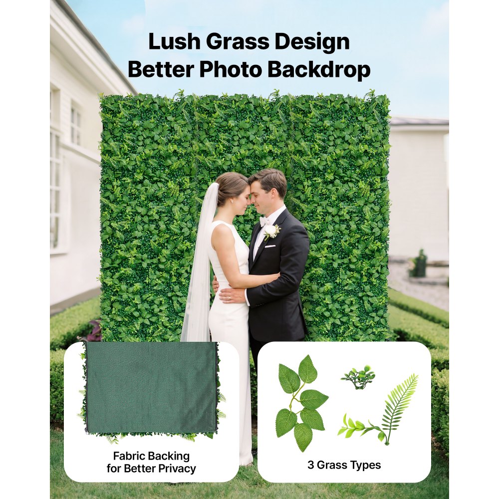 Τεχνητό τοίχο φυτών VEVOR, 4 τεμάχια 61 x 243,8 cm τεχνητά πάνελ πυξαριού, προστασία από τον ήλιο, φόντο πρασίνου, φράχτης προστασίας από τον ήλιο, ψεύτικο γρασίδι για γάμο, εσωτερικό, εξωτερικό κήπο, αυλή Τεχνητό τοίχο φυτών VEVOR, 4 τεμάχια 61 x 243,8 cm τεχνητά πάνελ πυξαριού, προστασία από τον ήλιο, φόντο πρασίνου, φράχτης προστασίας από τον ήλιο, ψεύτικο γρασίδι για γάμο, εσωτερικό, εξωτερικό κήπο, αυλή