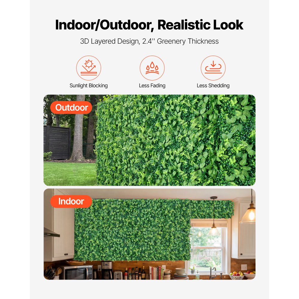 Τεχνητό τοίχο φυτών VEVOR, 4 τεμάχια 61 x 243,8 cm τεχνητά πάνελ πυξαριού, προστασία από τον ήλιο, φόντο πρασίνου, φράχτης προστασίας από τον ήλιο, ψεύτικο γρασίδι για γάμο, εσωτερικό, εξωτερικό κήπο, αυλή Τεχνητό τοίχο φυτών VEVOR, 4 τεμάχια 61 x 243,8 cm τεχνητά πάνελ πυξαριού, προστασία από τον ήλιο, φόντο πρασίνου, φράχτης προστασίας από τον ήλιο, ψεύτικο γρασίδι για γάμο, εσωτερικό, εξωτερικό κήπο, αυλή