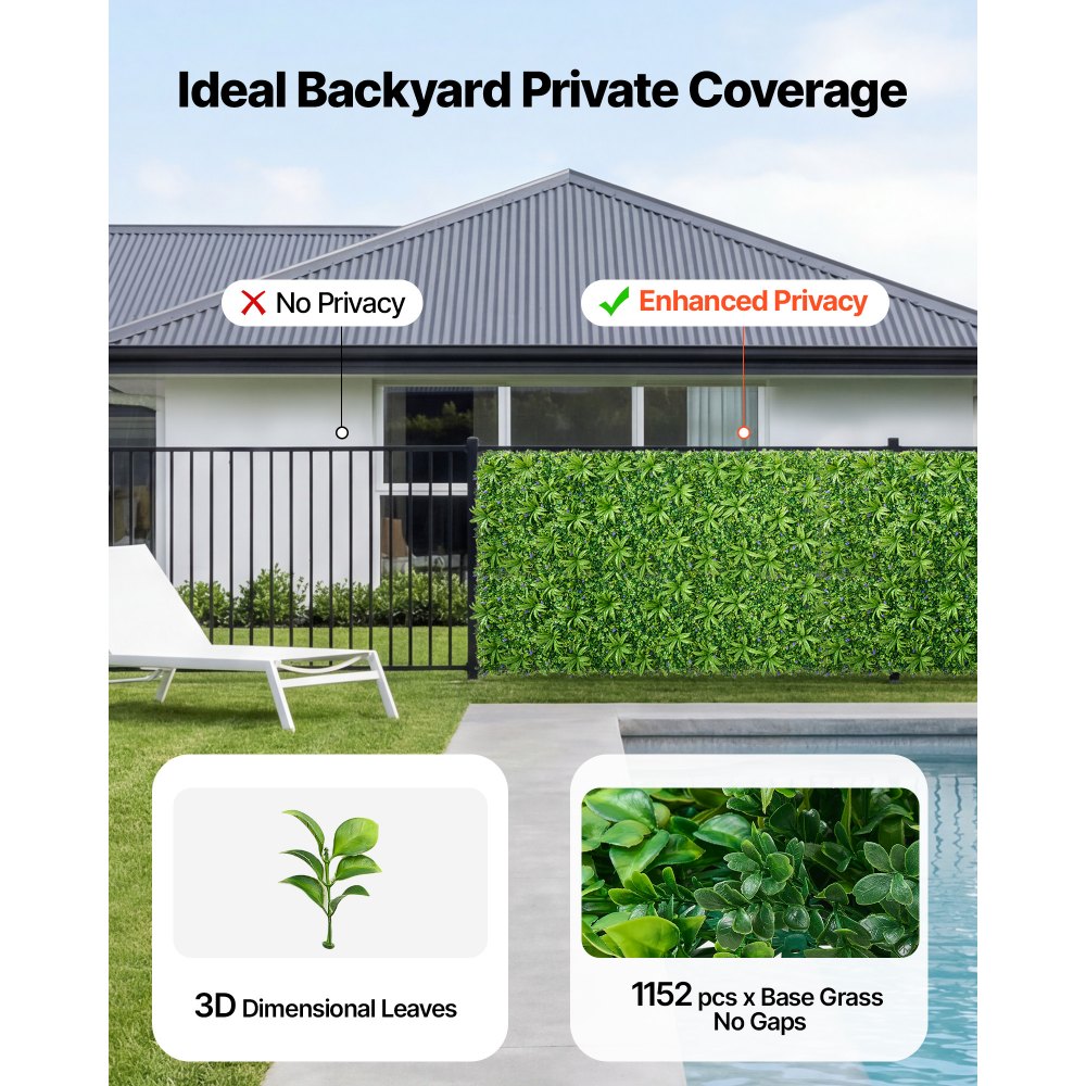 Τεχνητό τοίχο φυτών VEVOR, 101,6 x 304,8 cm Τεχνητά πάνελ πυξαριού, προστασία από τον ήλιο, φόντο πρασίνου, φράχτης προστασίας από τον ήλιο, ψεύτικο γρασίδι για γάμο, εσωτερικό, εξωτερικό κήπο, αυλή Τεχνητό τοίχο φυτών VEVOR, 101,6 x 304,8 cm Τεχνητά πάνελ πυξαριού, προστασία από τον ήλιο, φόντο πρασίνου, φράχτης προστασίας από τον ήλιο, ψεύτικο γρασίδι για γάμο, εσωτερικό, εξωτερικό κήπο, αυλή