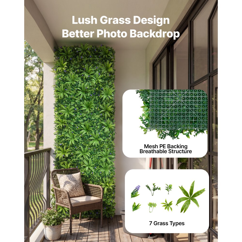 Τεχνητό τοίχο φυτών VEVOR, 101,6 x 304,8 cm Τεχνητά πάνελ πυξαριού, προστασία από τον ήλιο, φόντο πρασίνου, φράχτης προστασίας από τον ήλιο, ψεύτικο γρασίδι για γάμο, εσωτερικό, εξωτερικό κήπο, αυλή Τεχνητό τοίχο φυτών VEVOR, 101,6 x 304,8 cm Τεχνητά πάνελ πυξαριού, προστασία από τον ήλιο, φόντο πρασίνου, φράχτης προστασίας από τον ήλιο, ψεύτικο γρασίδι για γάμο, εσωτερικό, εξωτερικό κήπο, αυλή