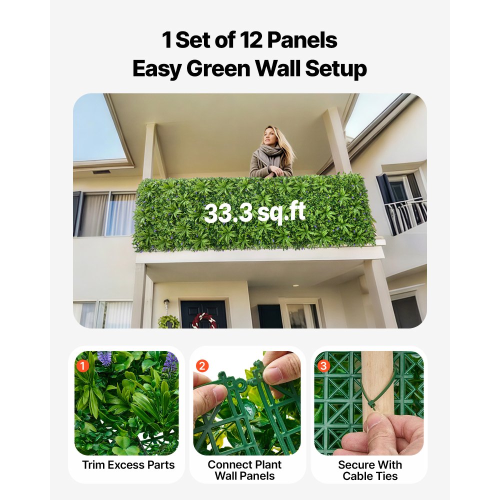 Τεχνητό τοίχο φυτών VEVOR, 101,6 x 304,8 cm Τεχνητά πάνελ πυξαριού, προστασία από τον ήλιο, φόντο πρασίνου, φράχτης προστασίας από τον ήλιο, ψεύτικο γρασίδι για γάμο, εσωτερικό, εξωτερικό κήπο, αυλή Τεχνητό τοίχο φυτών VEVOR, 101,6 x 304,8 cm Τεχνητά πάνελ πυξαριού, προστασία από τον ήλιο, φόντο πρασίνου, φράχτης προστασίας από τον ήλιο, ψεύτικο γρασίδι για γάμο, εσωτερικό, εξωτερικό κήπο, αυλή