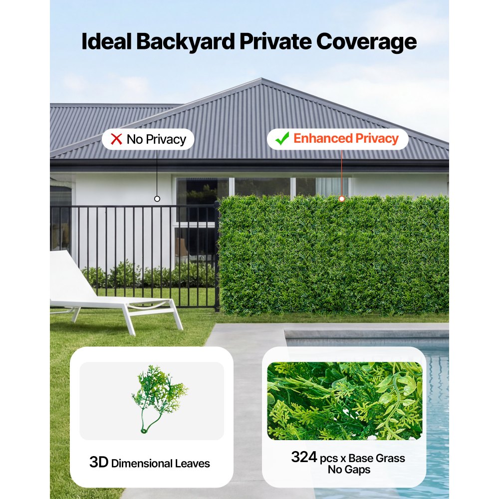 Τεχνητό τοίχο φυτών VEVOR, 12 τεμάχια τεχνητά πάνελ πυξαριού 50,8 x 50,8 cm, προστασία από τον ήλιο, φόντο πρασίνου, φράχτης προστασίας από τον ήλιο, ψεύτικο γρασίδι για γάμο, εσωτερικός, εξωτερικός κήπος, αυλή Τεχνητό τοίχο φυτών VEVOR, 12 τεμάχια τεχνητά πάνελ πυξαριού 50,8 x 50,8 cm, προστασία από τον ήλιο, φόντο πρασίνου, φράχτης προστασίας από τον ήλιο, ψεύτικο γρασίδι για γάμο, εσωτερικός, εξωτερικός κήπος, αυλή