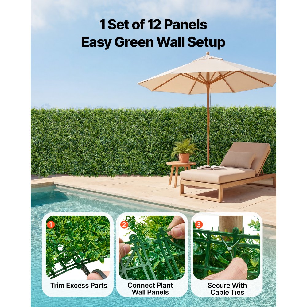 Τεχνητό τοίχο φυτών VEVOR, 12 τεμάχια τεχνητά πάνελ πυξαριού 50,8 x 50,8 cm, προστασία από τον ήλιο, φόντο πρασίνου, φράχτης προστασίας από τον ήλιο, ψεύτικο γρασίδι για γάμο, εσωτερικός, εξωτερικός κήπος, αυλή Τεχνητό τοίχο φυτών VEVOR, 12 τεμάχια τεχνητά πάνελ πυξαριού 50,8 x 50,8 cm, προστασία από τον ήλιο, φόντο πρασίνου, φράχτης προστασίας από τον ήλιο, ψεύτικο γρασίδι για γάμο, εσωτερικός, εξωτερικός κήπος, αυλή