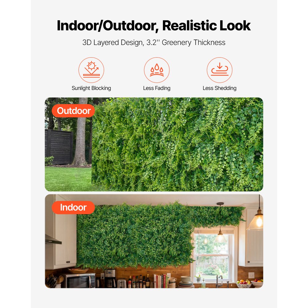 Τεχνητό τοίχο φυτών VEVOR, 12 τεμάχια τεχνητά πάνελ πυξαριού 50,8 x 50,8 cm, προστασία από τον ήλιο, φόντο πρασίνου, φράχτης προστασίας από τον ήλιο, ψεύτικο γρασίδι για γάμο, εσωτερικός, εξωτερικός κήπος, αυλή Τεχνητό τοίχο φυτών VEVOR, 12 τεμάχια τεχνητά πάνελ πυξαριού 50,8 x 50,8 cm, προστασία από τον ήλιο, φόντο πρασίνου, φράχτης προστασίας από τον ήλιο, ψεύτικο γρασίδι για γάμο, εσωτερικός, εξωτερικός κήπος, αυλή
