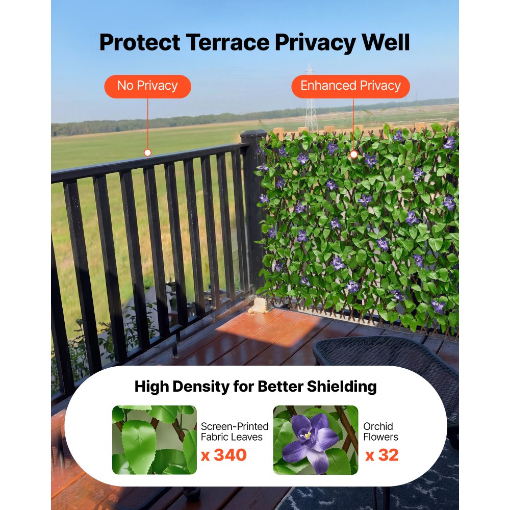 VEVOR Επεκτεινόμενη οθόνη απορρήτου φράχτη, 64,9 x 310 cm Επεκτεινόμενος τεχνητός τοίχος φυτών, ρεαλιστικό πάνελ τεχνητού κισσού με 50 φερμουάρ, διακοσμητικοί φράχτες φόντου με τεχνητό πράσινο για μπαλκόνι, βεράντα και εξωτερικό χώρο VEVOR Επεκτεινόμενη οθόνη απορρήτου φράχτη, 64,9 x 310 cm Επεκτεινόμενος τεχνητός τοίχος φυτών, ρεαλιστικό πάνελ τεχνητού κισσού με 50 φερμουάρ, διακοσμητικοί φράχτες φόντου με τεχνητό πράσινο για μπαλκόνι, βεράντα και εξωτερικό χώρο