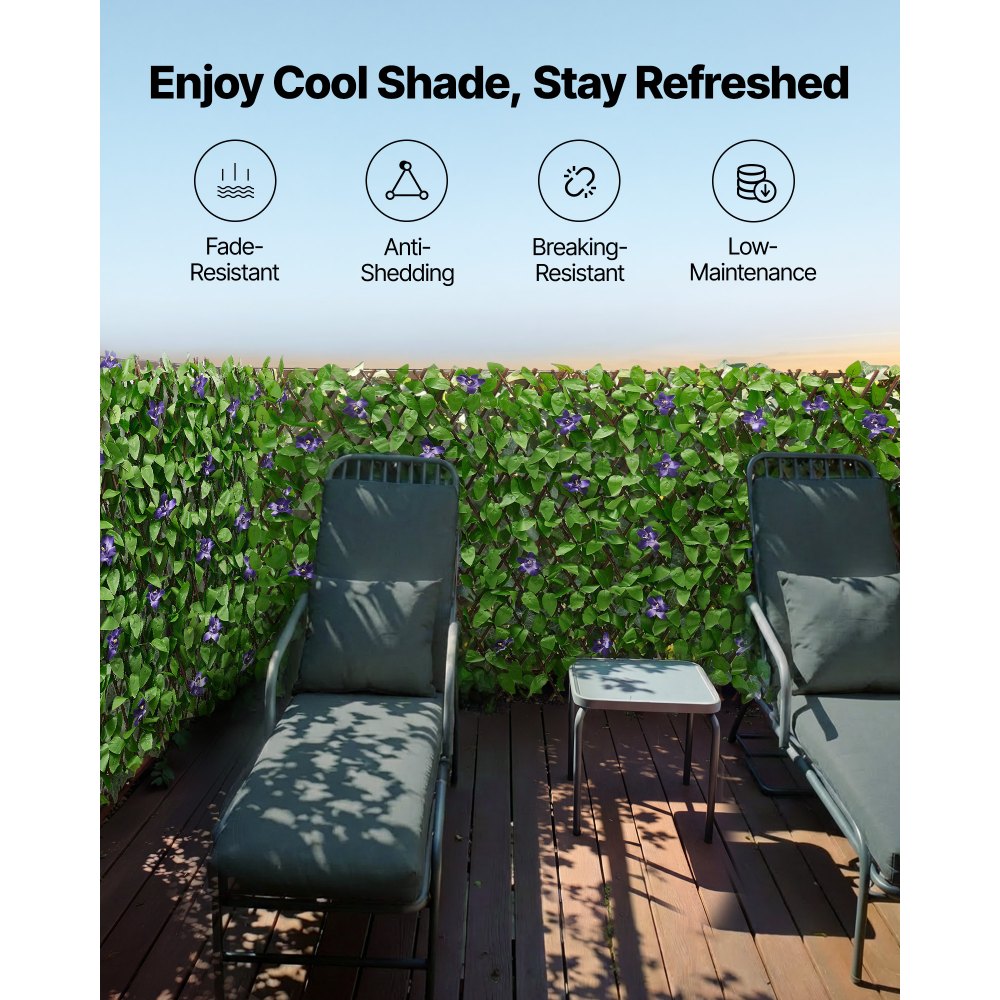 VEVOR Επεκτεινόμενη οθόνη απορρήτου φράχτη, 64,9 x 310 cm Επεκτεινόμενος τεχνητός τοίχος φυτών, ρεαλιστικό πάνελ τεχνητού κισσού με 50 φερμουάρ, διακοσμητικοί φράχτες φόντου με τεχνητό πράσινο για μπαλκόνι, βεράντα και εξωτερικό χώρο VEVOR Επεκτεινόμενη οθόνη απορρήτου φράχτη, 64,9 x 310 cm Επεκτεινόμενος τεχνητός τοίχος φυτών, ρεαλιστικό πάνελ τεχνητού κισσού με 50 φερμουάρ, διακοσμητικοί φράχτες φόντου με τεχνητό πράσινο για μπαλκόνι, βεράντα και εξωτερικό χώρο