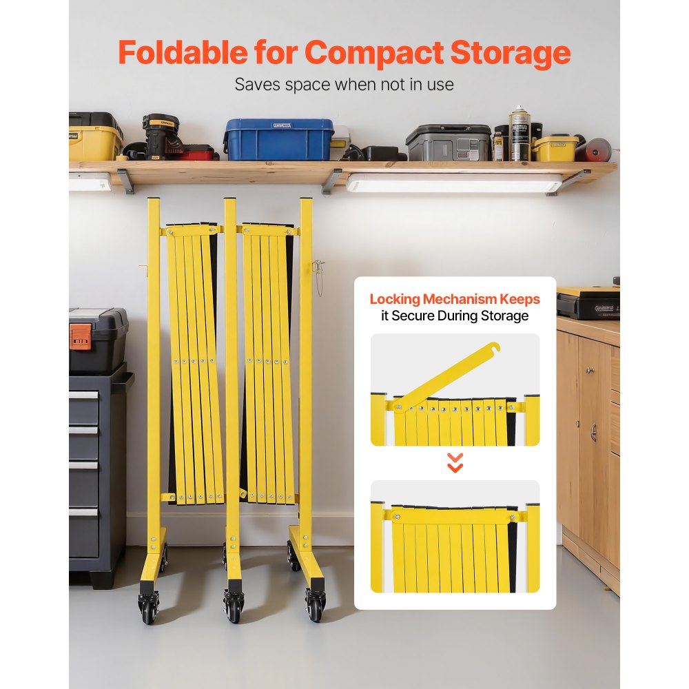 Διπλά επεκτάσιμα οδοφράγματα VEVOR, βιομηχανικά φράγματα ασφαλείας 5,46 μ., εύκαμπτο κινητό οδοφράγμα με τροχούς κλειδώματος, φορητή πτυσσόμενη πύλη ασφαλείας μεταλλική περίφραξη κυκλοφορίας για ανελκυστήρα αποθήκης δρόμου Διπλά επεκτάσιμα οδοφράγματα VEVOR, βιομηχανικά φράγματα ασφαλείας 5,46 μ., εύκαμπτο κινητό οδοφράγμα με τροχούς κλειδώματος, φορητή πτυσσόμενη πύλη ασφαλείας μεταλλική περίφραξη κυκλοφορίας για ανελκυστήρα αποθήκης δρόμου