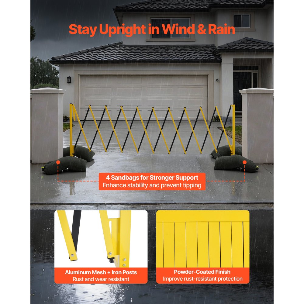 Βιομηχανικό επεκτάσιμο οδοφράγμα VEVOR, επεκτάσιμο φράγμα ασφαλείας 3,94 μ., εύκαμπτο κινητό οδοφράγμα με τροχούς κλειδώματος, φορητός πτυσσόμενος φράκτης ασφαλείας για ασανσέρ αποθήκης δρόμου Βιομηχανικό επεκτάσιμο οδοφράγμα VEVOR, επεκτάσιμο φράγμα ασφαλείας 3,94 μ., εύκαμπτο κινητό οδοφράγμα με τροχούς κλειδώματος, φορητός πτυσσόμενος φράκτης ασφαλείας για ασανσέρ αποθήκης δρόμου