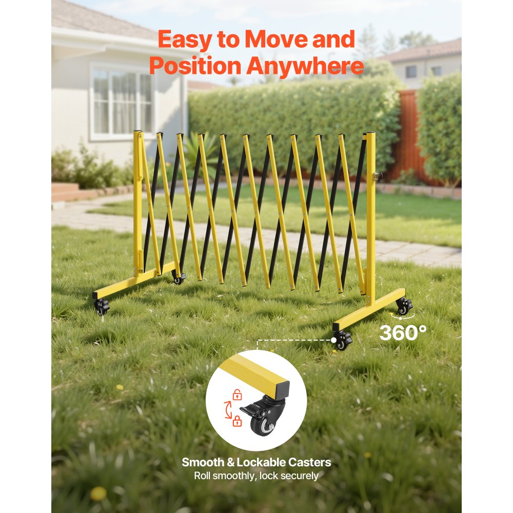 Βιομηχανικό επεκτάσιμο οδοφράγμα VEVOR, επεκτάσιμο φράγμα ασφαλείας 3,94 μ., εύκαμπτο κινητό οδοφράγμα με τροχούς κλειδώματος, φορητός πτυσσόμενος φράκτης ασφαλείας για ασανσέρ αποθήκης δρόμου Βιομηχανικό επεκτάσιμο οδοφράγμα VEVOR, επεκτάσιμο φράγμα ασφαλείας 3,94 μ., εύκαμπτο κινητό οδοφράγμα με τροχούς κλειδώματος, φορητός πτυσσόμενος φράκτης ασφαλείας για ασανσέρ αποθήκης δρόμου