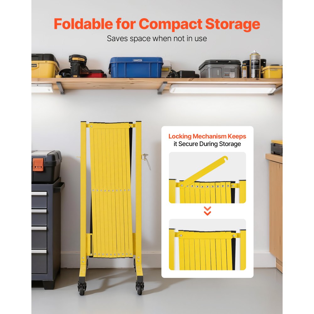 Βιομηχανικό επεκτάσιμο οδοφράγμα VEVOR, επεκτάσιμο φράγμα ασφαλείας 3,94 μ., εύκαμπτο κινητό οδοφράγμα με τροχούς κλειδώματος, φορητός πτυσσόμενος φράκτης ασφαλείας για ασανσέρ αποθήκης δρόμου Βιομηχανικό επεκτάσιμο οδοφράγμα VEVOR, επεκτάσιμο φράγμα ασφαλείας 3,94 μ., εύκαμπτο κινητό οδοφράγμα με τροχούς κλειδώματος, φορητός πτυσσόμενος φράκτης ασφαλείας για ασανσέρ αποθήκης δρόμου