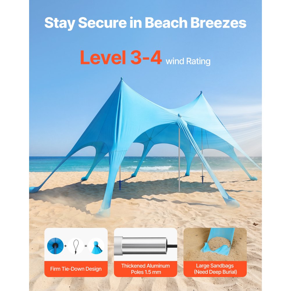 Σκηνή παραλίας VEVOR, προστασία από τον ήλιο UPF50+, ύψος 2,8 μ., διαστάσεις 6,1 x 4 μ., εύκολα αναδιπλούμενο στέγαστρο παραλίας με σακούλες άμμου, ραβδιά σταθερότητας, φτυάρια άμμου, φορητή σκίαση για οικογενειακές εξόδους, κάμπινγκ, ψάρεμα Σκηνή παραλίας VEVOR, προστασία από τον ήλιο UPF50+, ύψος 2,8 μ., διαστάσεις 6,1 x 4 μ., εύκολα αναδιπλούμενο στέγαστρο παραλίας με σακούλες άμμου, ραβδιά σταθερότητας, φτυάρια άμμου, φορητή σκίαση για οικογενειακές εξόδους, κάμπινγκ, ψάρεμα